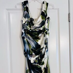 DressBarn Collection Green and Cream Floral Midi Dress